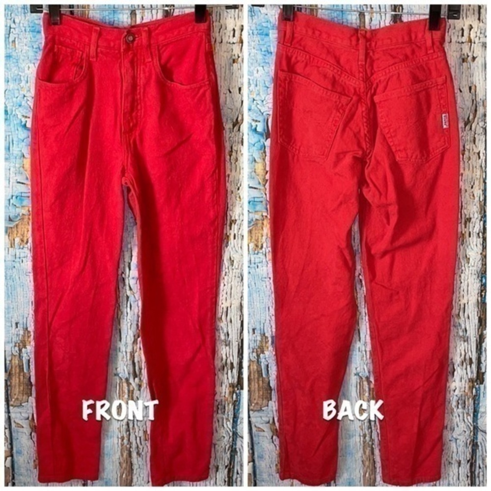 Vintage Guess Textured Faded Red Hi Rise Mom Jeans